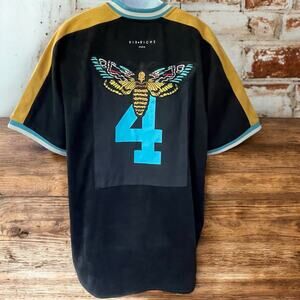 Rare Vie + Riche Men’s Moth Baseball Jersey Luxury Velour Size 3XL Streetwear